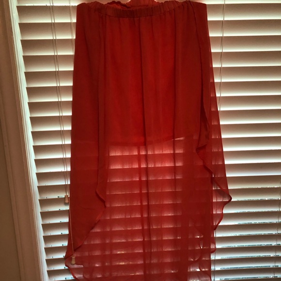 High low peach maxi skirt - Picture 1 of 5